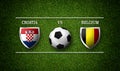 Football Match schedule, Croatia vs Belgium, flags of countries