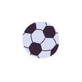 Football match symbol. Professional soccer ball. Patterned round inventory for playing field team game. Sports equipment