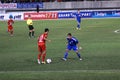 The football match between Thailand and Finland in the 42nd King's cup.