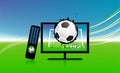 Football match on tv sports channel