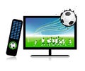 Football match on tv sports channel