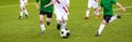 Football match for young players. Training and football soccer tournament for children Royalty Free Stock Photo