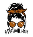 Football mom - Beautiful woman face with aviator sunglasses and brown bandana