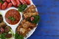 Football party food platter Royalty Free Stock Photo