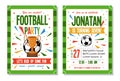 Football party for kids invitation template Royalty Free Stock Photo