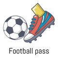 Football pass icon, cartoon style Royalty Free Stock Photo