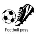 Football pass icon, simple black style Royalty Free Stock Photo