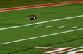 Football pass throw in the air over football field - American football Royalty Free Stock Photo