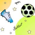 Football pattern print illustretion for children clother