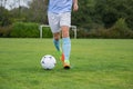 Football player dribbling the soccer Royalty Free Stock Photo