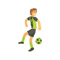 Football Player Flanking Isolated Illustration