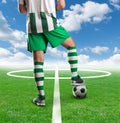 Football-player on the football ground Royalty Free Stock Photo