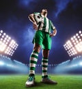 Football-player on the football ground Royalty Free Stock Photo