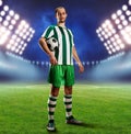 Football-player on the football ground Royalty Free Stock Photo