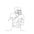 A football player getting ready to pass a ball Royalty Free Stock Photo