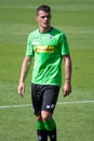 Football player Granit Xhaka in dress of Borussia Monchengladbach