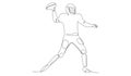 Football player in helmet going to throw the ball - vector illustration Royalty Free Stock Photo