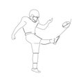 A football player kicking the ball