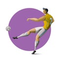 Football player kicking the ball