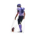 Football player, low polygonal vector illustration. American football, team sport athlete