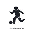 football player playing isolated icon. simple element illustration from recreational games concept icons. football player playing Royalty Free Stock Photo