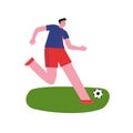 Football player. Soccer player dribbles