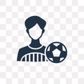 Football player vector icon isolated on transparent background,