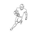 Football player vector illustraton Bblack outline