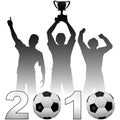 Football players celebrate 2010 season soccer Royalty Free Stock Photo