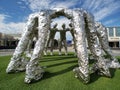 Football players sculpture at The Star Frisco Texas USA Royalty Free Stock Photo