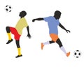 Football players silhouetes