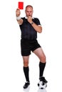 Football referee full length isolated on white Royalty Free Stock Photo