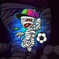 The football referee mummy esport mascot design