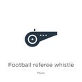 Football referee whistle icon vector. Trendy flat football referee whistle icon from music collection isolated on white background Royalty Free Stock Photo