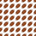 Football, rugby ball seamless pattern hand drawn sketch, vector illustration