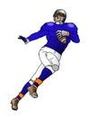 Football running back isolated Royalty Free Stock Photo