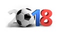 Football 2018 russia colored 3d render bold letters soccer