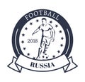 Football Russia 2018 Sporty Logotype with Kicker