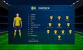 Football scoreboard broadcast graphic with squad soccer team Swe