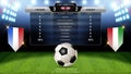 Football scoreboard team A vs team B and global stats broadcast graphic soccer template