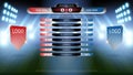 Football scoreboard team A vs team B and global stats broadcast graphic soccer template, For your presentation of the match result Royalty Free Stock Photo