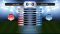 Football scoreboard team A vs team B and global stats broadcast graphic soccer template, For your presentation of the match result Royalty Free Stock Photo