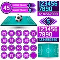 Football Scoreboard Timer, Soccer game Streaming Media set.