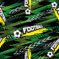 Football seamless pattern for boy. Sports balls on background Royalty Free Stock Photo