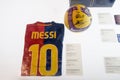 Football shirt worn by Lionel Messi. FC Barcelona museum