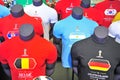 Football shirts in official FIFA World Cup Russia 2018 Royalty Free Stock Photo