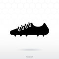 Football shoe or soccer boot icon. Soccer sport sign and symbol for template design. Vector