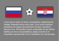 Football - soccer background happy man keep flag, vector stackman russia vs croatia quarter final 1/4