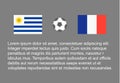 Football - soccer background happy man keep flag, vector stackman uruguay vs france quarter final 1/4