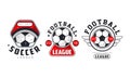 Football and Soccer Badges or Labels Vector Set